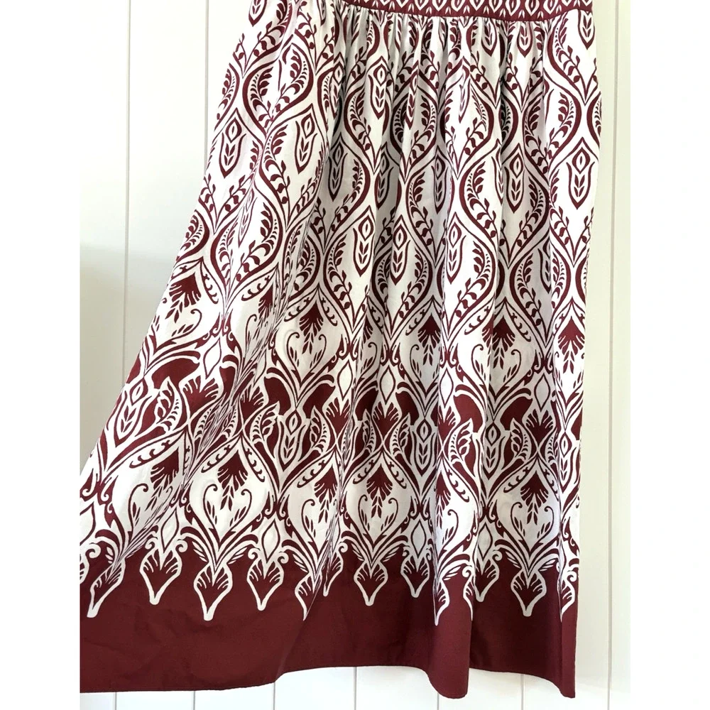 Talbots Modern Cotton Poplin Fit & Flare Maxi Dress Bohemian Medallion 16 Petite - Picture 10 of 10